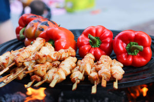 Grilled Lamb Skewers with Chimichurri Sauce